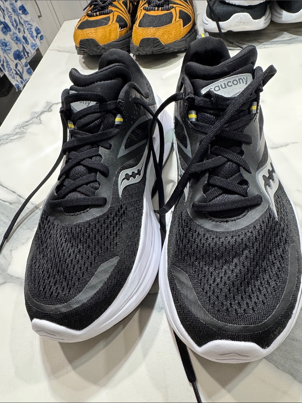 Saucony Men’s Black and White Running Shoes - Mesh Breathable‎ Trainer